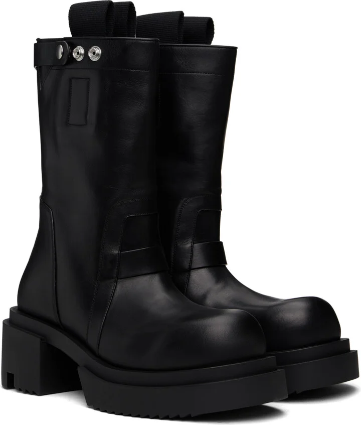 Rick Owens Black Hollywood Low Pull On Bogun Boots - Image 4