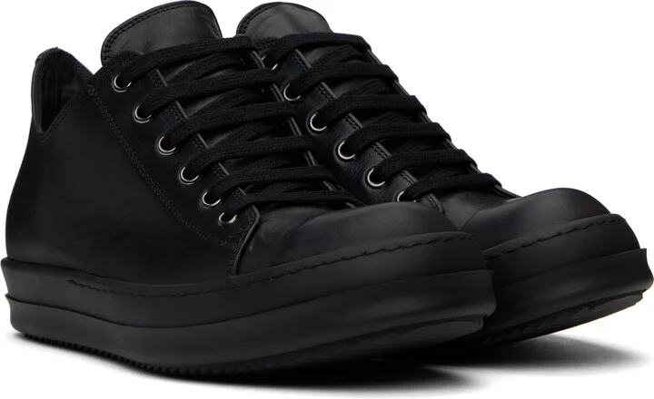 Rick Owens Black Hollywood Low Sneakers - Image 4