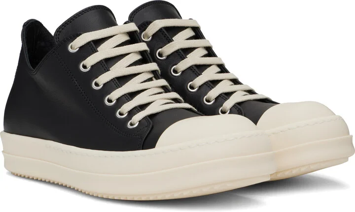 Rick Owens Black Hollywood Low Sneaks Sneakers - Image 4