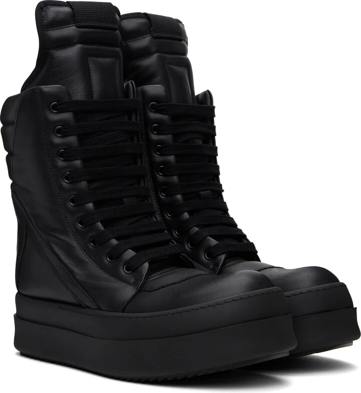 Rick Owens Black Hollywood Mega Geobasket Sneakers - Image 4