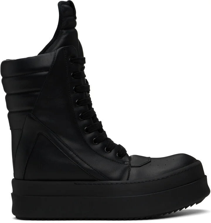 Rick Owens Black Hollywood Mega Geobasket Sneakers
