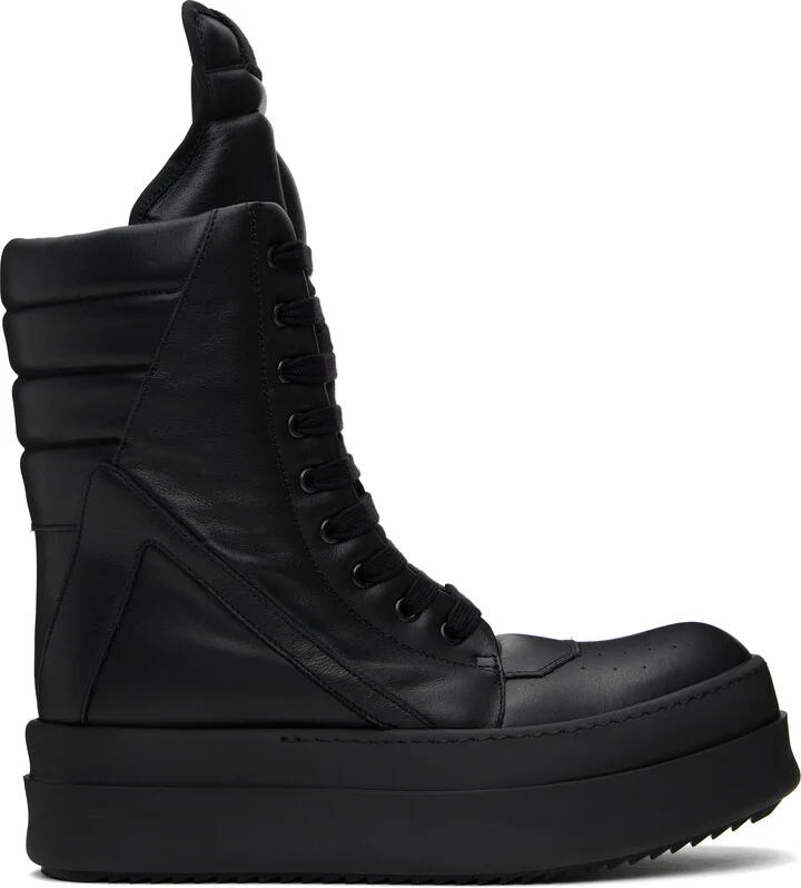 Rick Owens Black Hollywood Mega Geobasket Sneakers