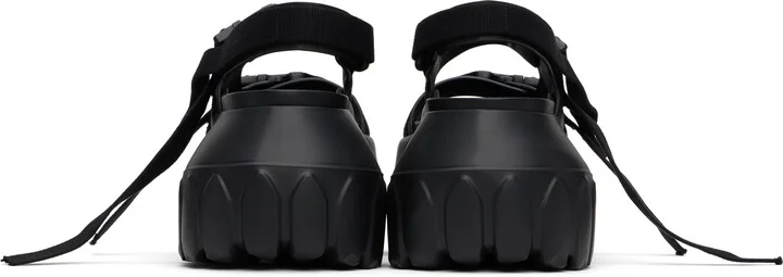 Rick Owens Black Hollywood Mega Tractor Heeled Sandals - Image 2