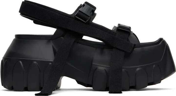 Rick Owens Black Hollywood Mega Tractor Sandals