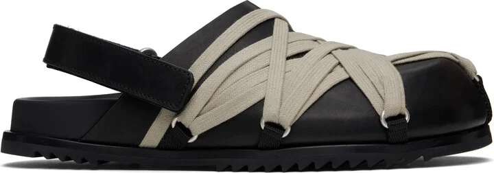 Rick Owens Black Hollywood Megalaced Granola Mules