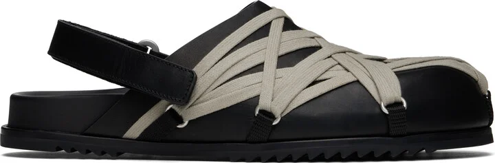 Rick Owens Black Hollywood Megalaced Mules