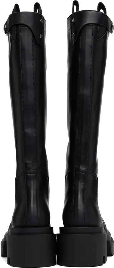 Rick Owens Black Hollywood Pull On Bogun Tall Boots - Image 2