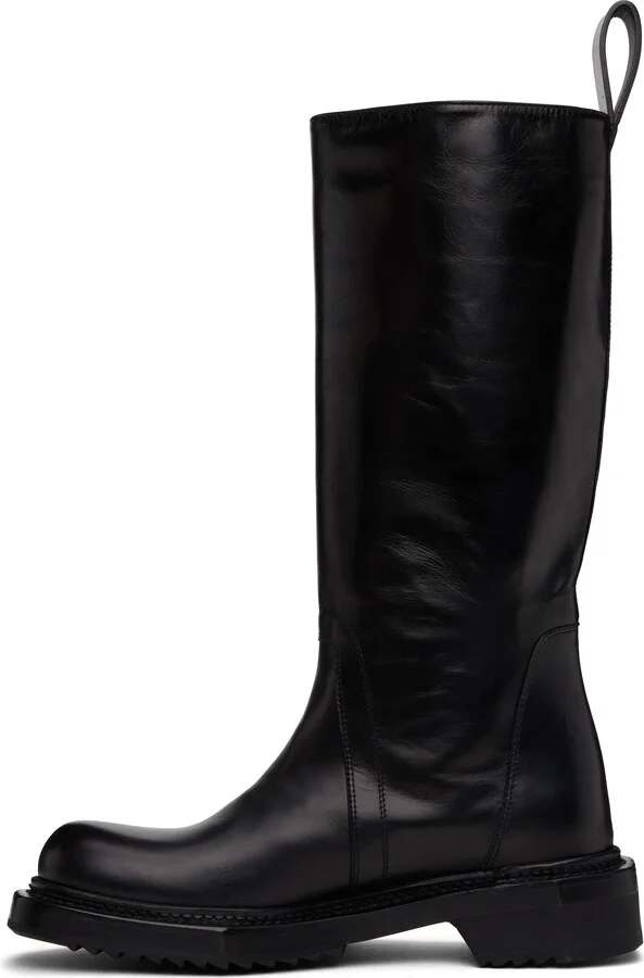 Rick Owens Black Hollywood Pull On Cyclops Tall Boots - Image 3