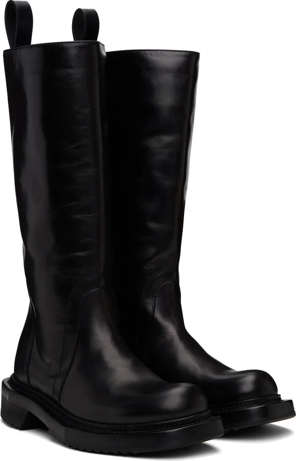 Rick Owens Black Hollywood Pull On Cyclops Tall Boots - Image 4