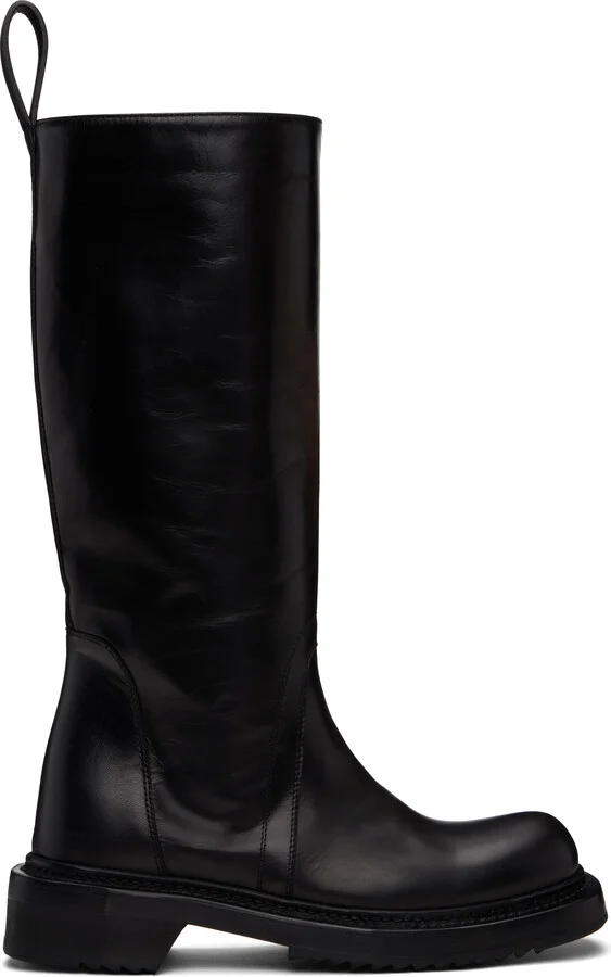 Rick Owens Black Hollywood Pull On Cyclops Tall Boots