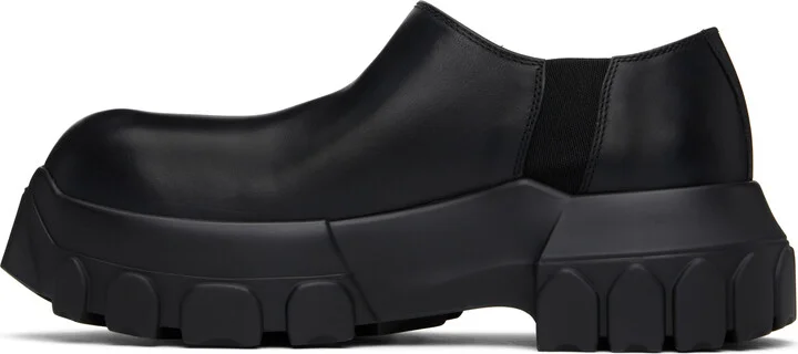 Rick Owens Black Hollywood Slip On Tractor Loafers - Image 3
