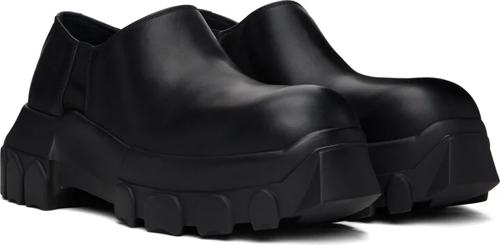 Rick Owens Black Hollywood Slip On Tractor Loafers - Image 4