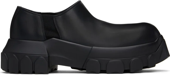 Rick Owens Black Hollywood Slip On Tractor Loafers