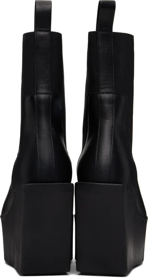 Rick Owens Black Hollywood Sliver Platform Beatle Boots - Image 2