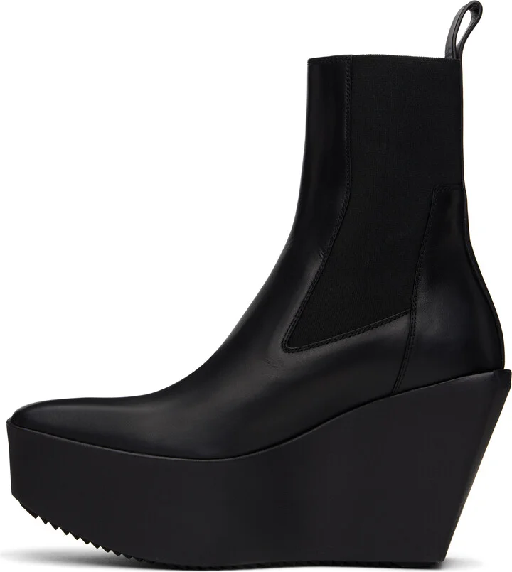 Rick Owens Black Hollywood Sliver Platform Beatle Boots - Image 3