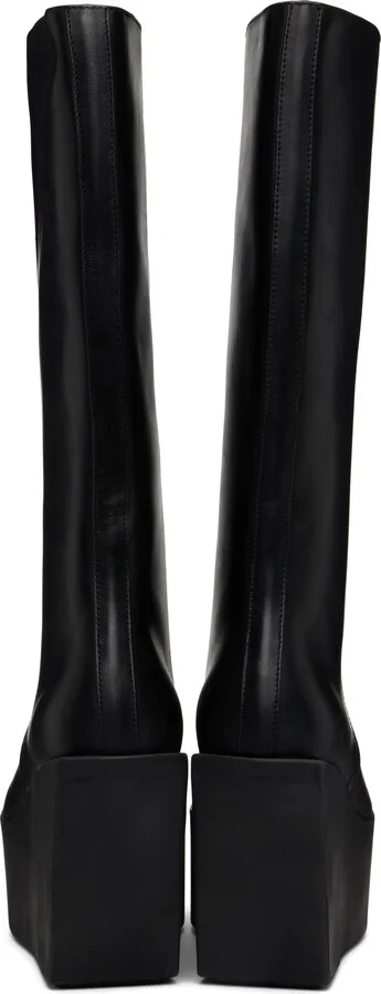 Rick Owens Black Hollywood Sliver Platform Winged Kowboys Tall Boots - Image 2