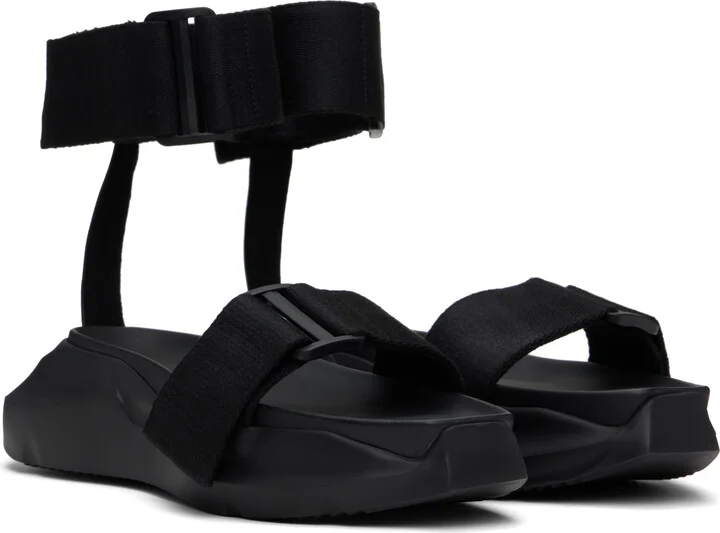 Rick Owens Black Hollywood Strap Spartan Geth Slide Sandals - Image 4