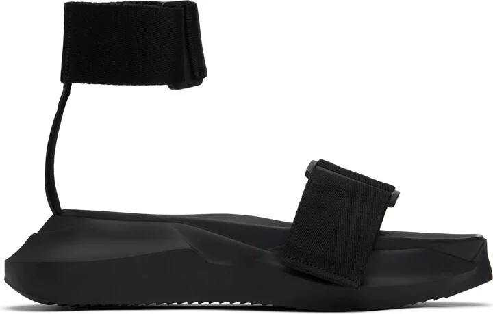 Rick Owens Black Hollywood Strap Spartan Geth Slide Sandals