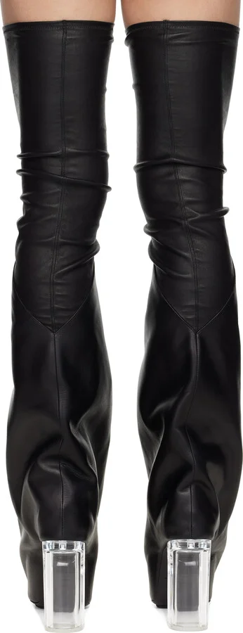 Rick Owens Black Hollywood Taco Kiss Tall Boots - Image 2