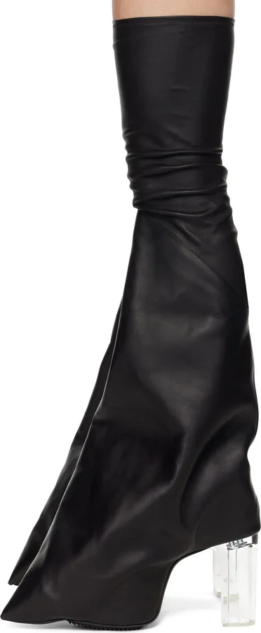 Rick Owens Black Hollywood Taco Kiss Tall Boots - Image 3