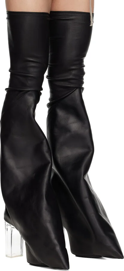 Rick Owens Black Hollywood Taco Kiss Tall Boots - Image 4