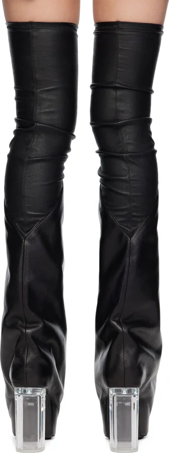 Rick Owens Black Hollywood Taco Kiss Tall Boots - Image 2