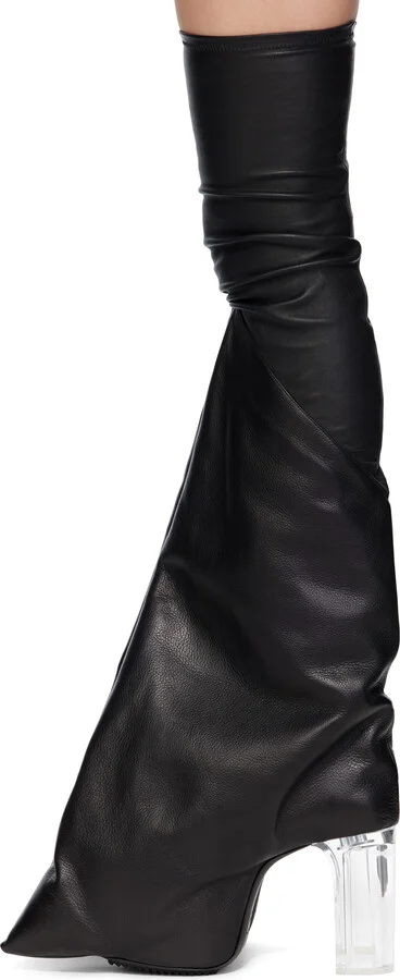 Rick Owens Black Hollywood Taco Kiss Tall Boots - Image 3