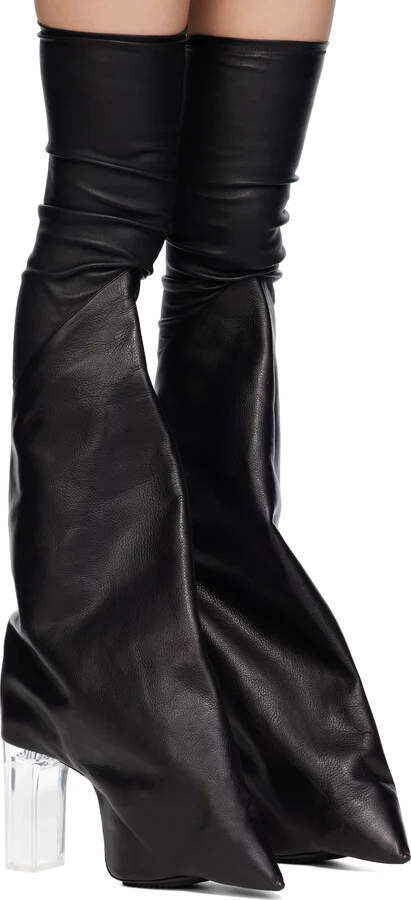 Rick Owens Black Hollywood Taco Kiss Tall Boots - Image 4