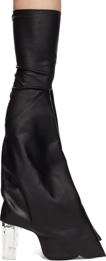 Rick Owens Black Hollywood Taco Kiss Tall Boots