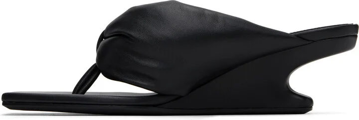 Rick Owens Black Hollywood Thong Cantilever 45 Heeled Sandals - Image 3