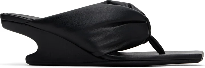 Rick Owens Black Hollywood Thong Cantilever 45 Heeled Sandals