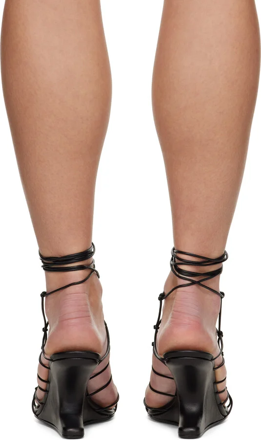 Rick Owens Black Hollywood Web Cantilever 8 Heeled Sandals - Image 2