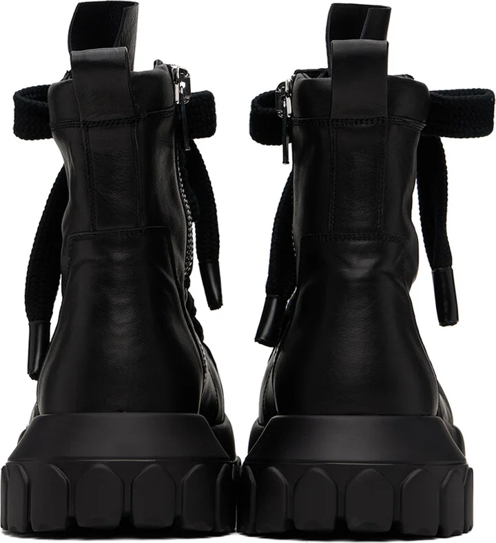 Rick Owens Black Jumbo Laced Bozo Tractor Boots - Image 2