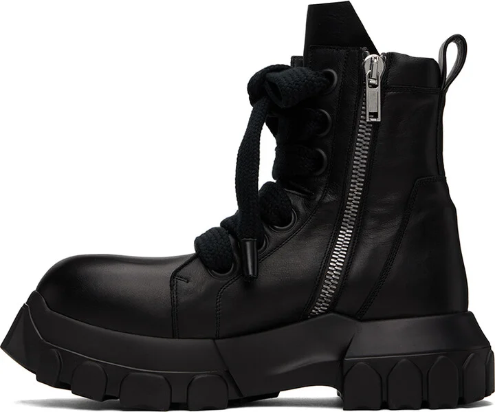 Rick Owens Black Jumbo Laced Bozo Tractor Boots - Image 3