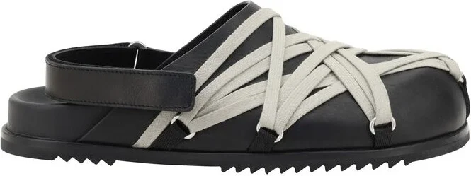 Rick Owens Black Leather Flat