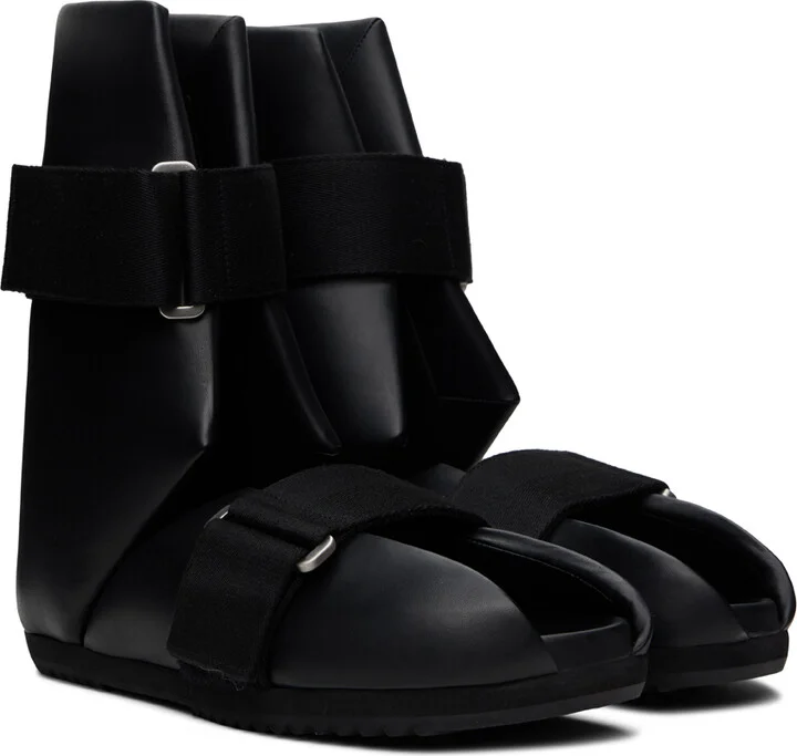 Rick Owens Black Low Splint Sandals - Image 4
