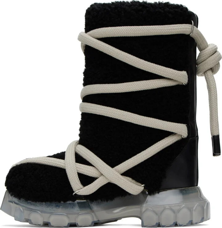Rick Owens Black Lunar Tractor Boots - Image 3