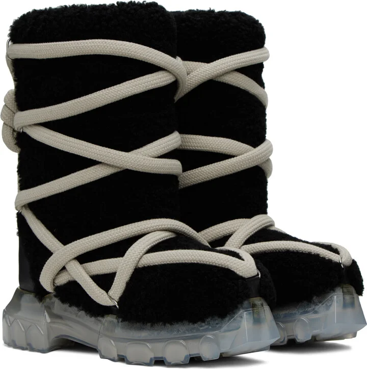 Rick Owens Black Lunar Tractor Boots - Image 4