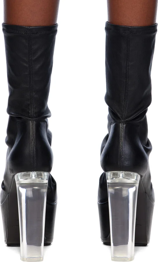Rick Owens Black Minimal Grill Stretch 65 Boots - Image 2
