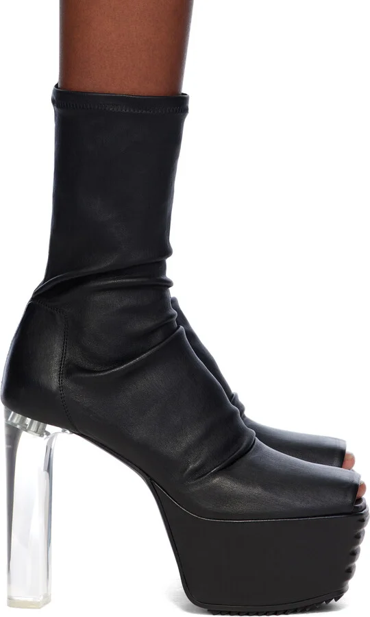 Rick Owens Black Minimal Grill Stretch 65 Boots
