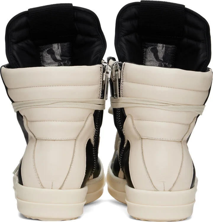Rick Owens Black & Off-White Hollywood Geobasket Sneakers - Image 2