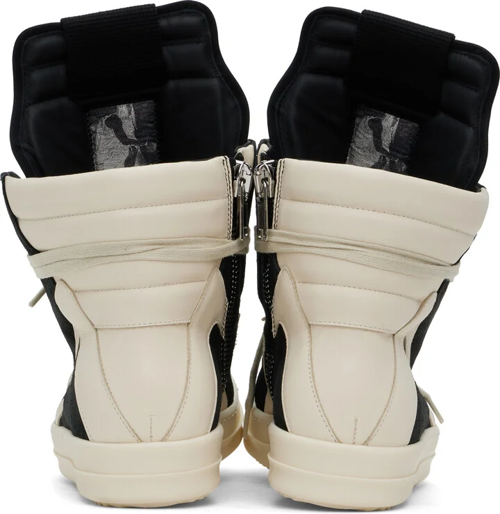 Rick Owens Black & Off-White Hollywood Geobasket Sneakers - Image 2