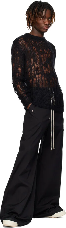 Rick Owens Black & Off-White Hollywood Geobasket Sneakers - Image 5