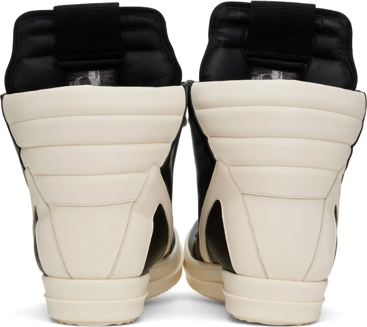 Rick Owens Black & Off-White Hollywood Jumbolace Geobasket Sneakers - Image 2