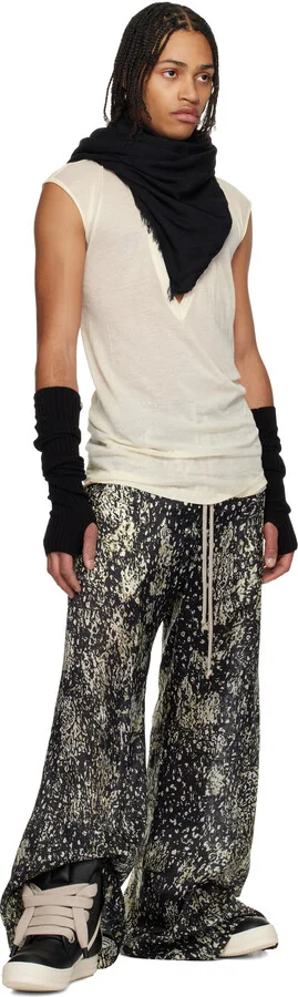 Rick Owens Black & Off-White Hollywood Jumbolace Geobasket Sneakers - Image 5
