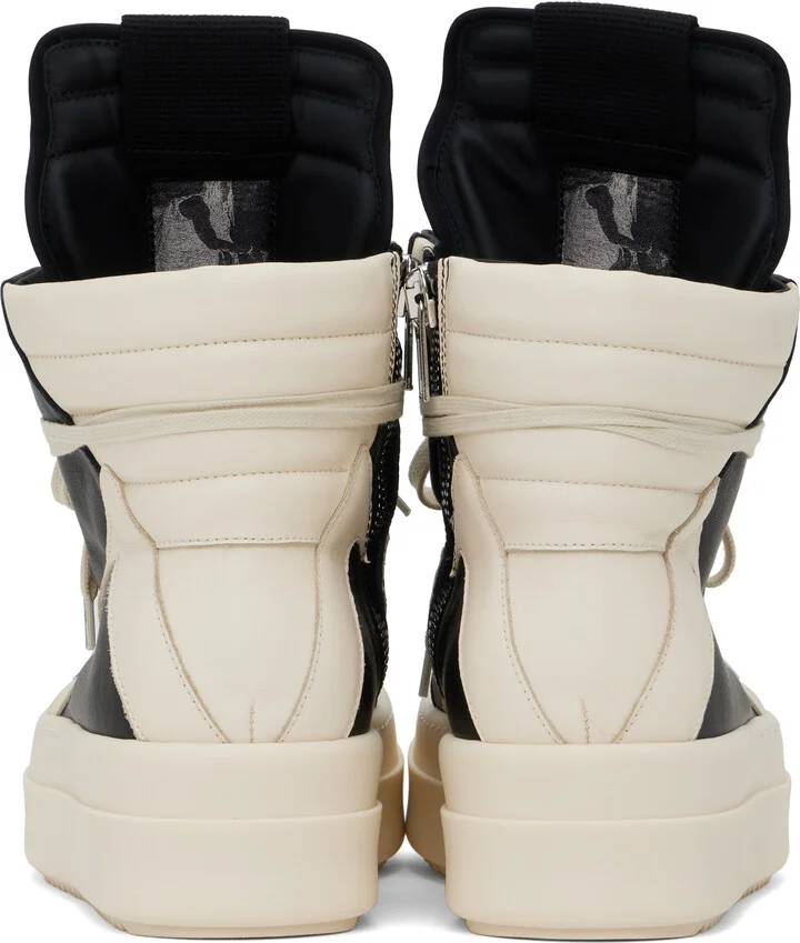 Rick Owens Black & Off-White Hollywood Mega Bumper Geobasket Sneakers - Image 2