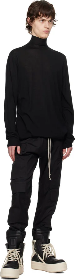 Rick Owens Black & Off-White Hollywood Mega Bumper Geobasket Sneakers - Image 5