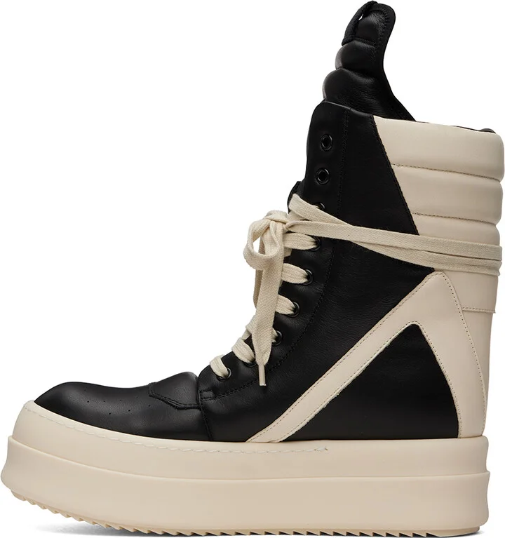 Rick Owens Black & Off-White Porterville Mega Geobasket Sneakers - Image 3
