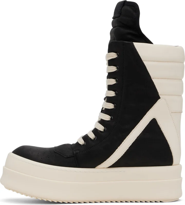 Rick Owens Black & Off-White Porterville Mega Geobasket Sneakers - Image 3