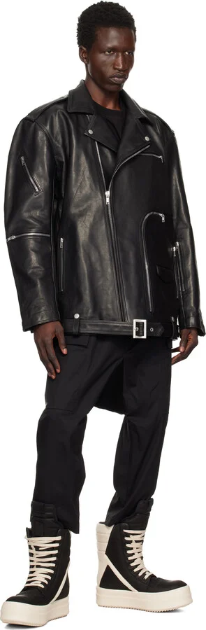 Rick Owens Black & Off-White Porterville Mega Geobasket Sneakers - Image 5